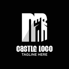 Letter M Castle Logo Design Template Inspiration, Vector Illustration.