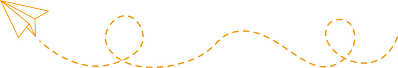 Dashed line paper airplane route 