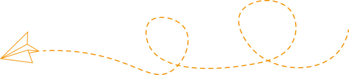 Dashed line paper airplane route 