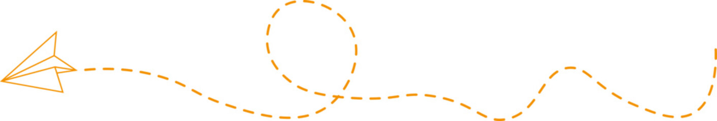 Dashed line paper airplane route 