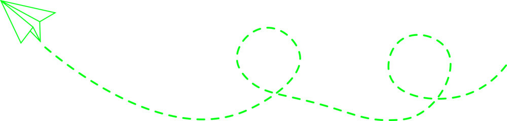 Dashed line paper airplane route 