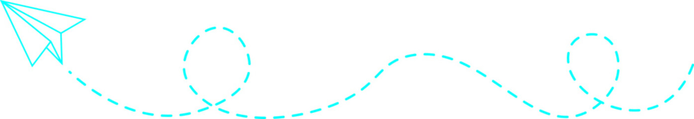 Dashed line paper airplane route 