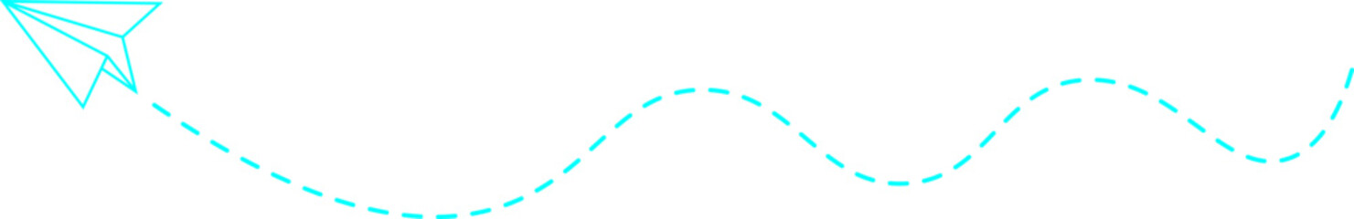 Dashed line paper airplane route 