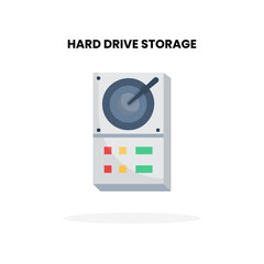 Hard driver storage hard disk flat icon. Vector illustration on white background. Can used for digital product, presentation, UI and many more.