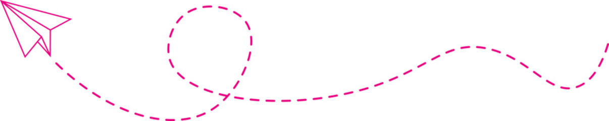 Dashed line paper airplane route 