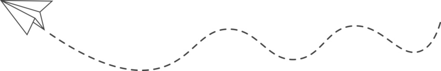 Dashed line paper airplane route 