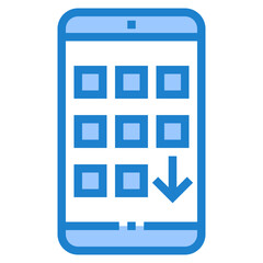 Smartphone blue style icon