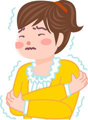 Fototapeta premium 寒がっている女の子