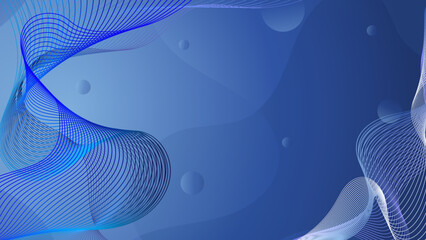 Abstract blue background with curve wave line