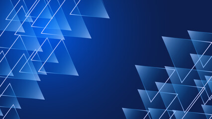 Abstract blue background with triangle