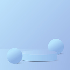 Modern Stage for display product. Pastel Blue Abstract Background with podium
