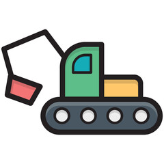 Bulldozer Vector Icon 