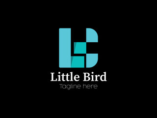 LB gradient word icon minimalist logo design