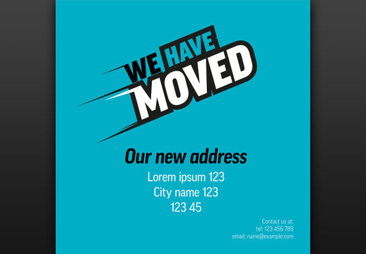 We have moved yellow minimalistic flyer template