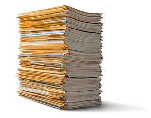 File folders with documents on background