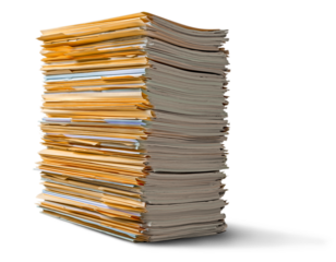 File folders with documents on background