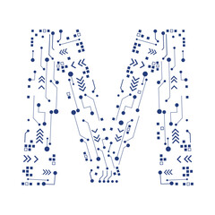 Tech vector font typeface unique design.