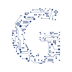 Tech vector font typeface unique design.