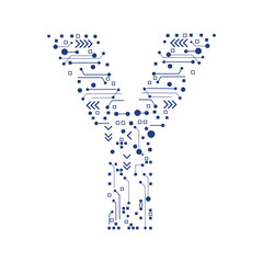 Tech vector font typeface unique design.