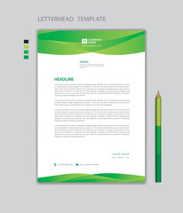 Creative Letterhead template vector, minimalist style, printing design, business advertisement layout, Green concept background, simple letterhead template mock up, company letterhead design