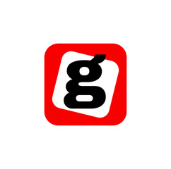 G company name initial letter icon. G in red square.