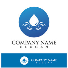 Blue water drop vector logo icon