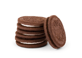 Delicious chocolate gingerbread isolated on a white background close-up