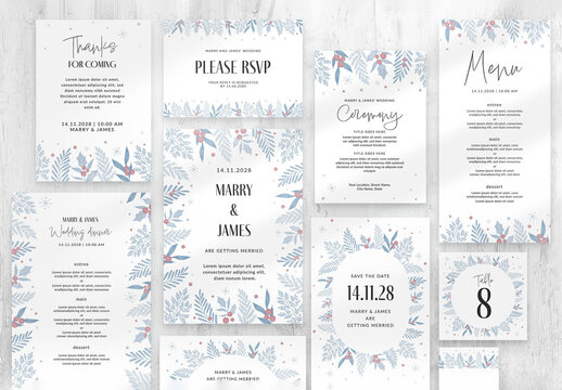 Winter Wedding Invite Stationery