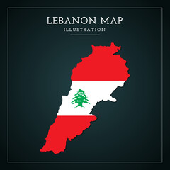 Fototapeta premium 3D Lebanon Map Vector Illustration 