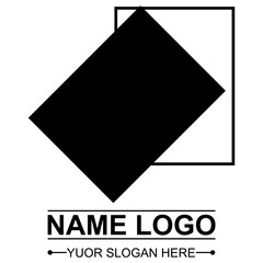 Black Color Logo Design, You Can Re-edit. Vector Design, Isolated White