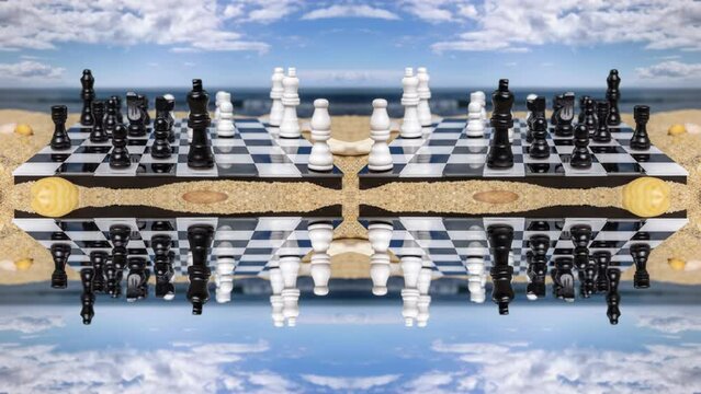 Chess on a beautiful beach