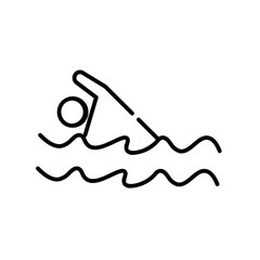 swimming line icon