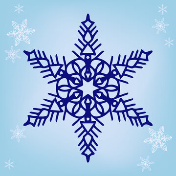 Christmas or New Year snowflake. Vector image for postcards, calendars and other winter decoration.