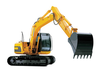  Excavator vector image, heavy construction dig equipment vector isolated