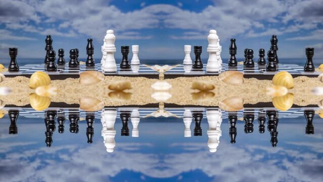 Chess on a beautiful beach