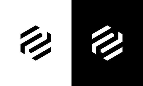 letter ff hexagon logo design