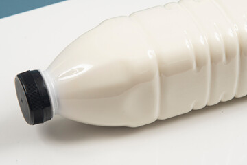 1 liter plastic milk pot on white background