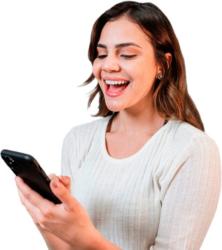 Woman Holding A Phone PNG