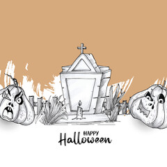 Happy Halloween scary festival haunted background design