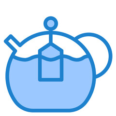 Tea pot blue style icon