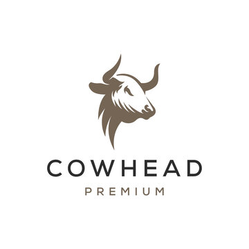 Cow Head Logo. Farm Animal. Livestock Logo Design Inspiration