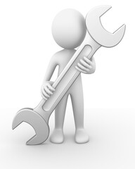 Personnage avec un outil de bricolage