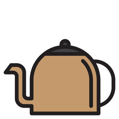 Obraz premium Kettle color line style icon