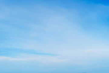 Beautiful clouds during spring time in a Sunny day. Blue sky and white fluffy clouds