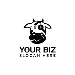 Cow logo design in modern style suitable as various business or company logo.