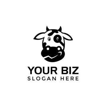 Cow logo design in modern style suitable as various business or company logo.