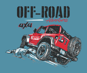 Off road adventure car vector illustration © esa