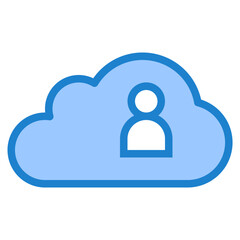 Cloud computing blue style icon