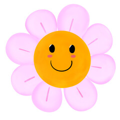 Smile Daisy Flower Watercolor 