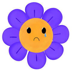 Cry Daisy Flower Watercolor 